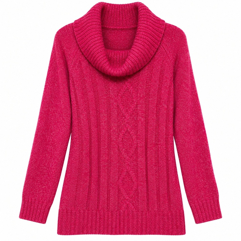 Talbots Coquette Cowl Neck Sweater Womens L Barbiecore Preppy Grandmacore Chic